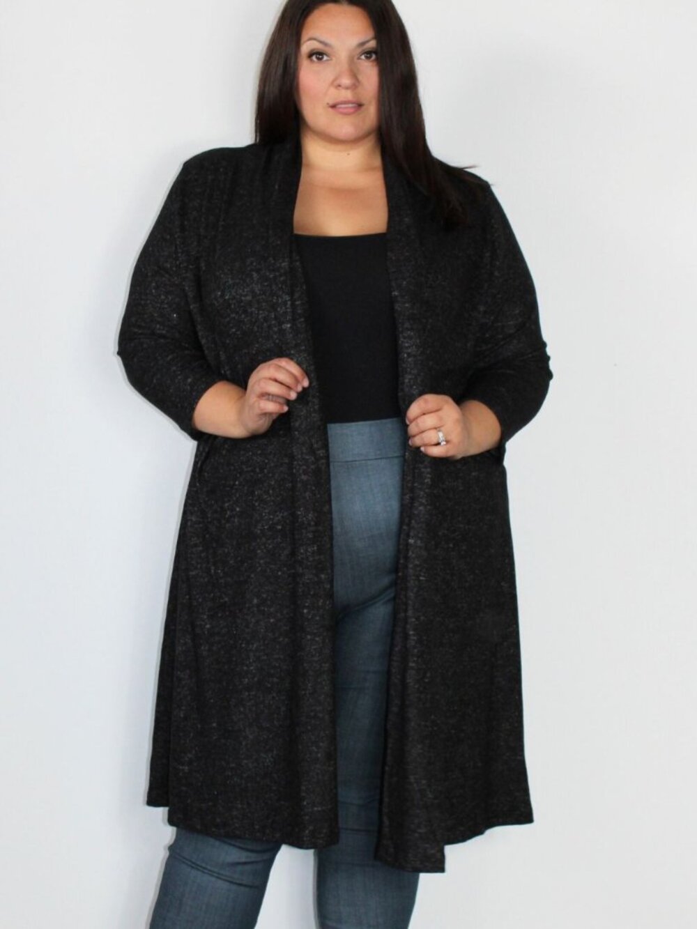 Plus size long cardigan 1X